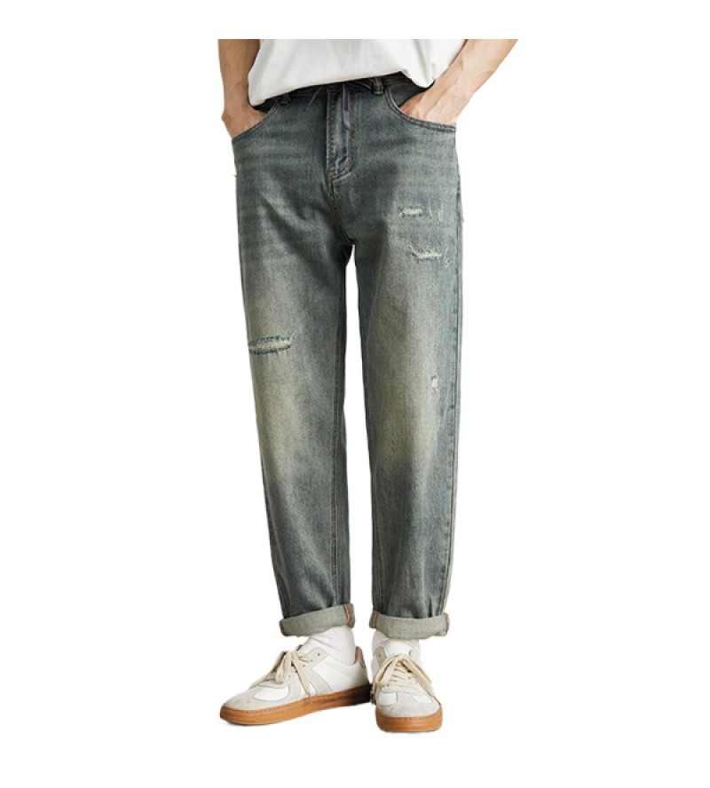 2024 Sottile e Leggero Jeans Sciolto Dritto Tempo Libero Uomini - YJH88352