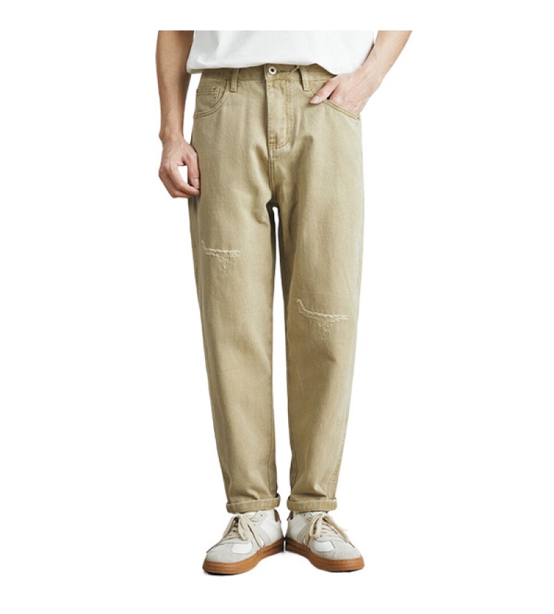 2024 Sciolto Dritto Pantaloni Casual Retro Cotone Uomini - SK1060