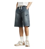 2024 Retro Ricamo Denim Short Tempo Libero Dritto Semplice Uomini - SK7148